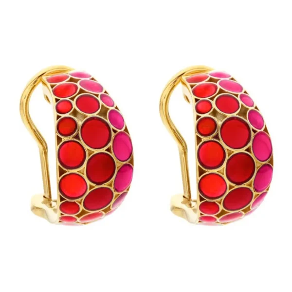 Bubble Crescent 18k Gold Vermeil Sterling Earrings