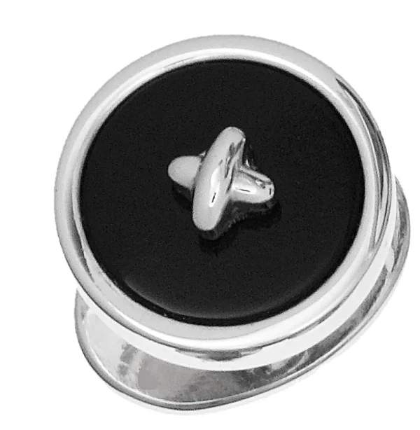 Button Classic Gemstone Sterling Tuxedo Studs