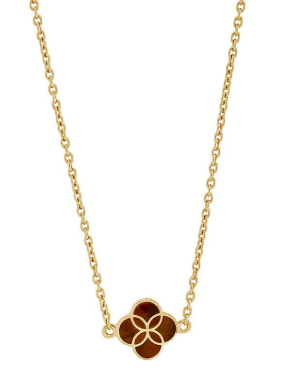 Gemstone Petal Gold Vermeil Sterling Silver Necklace