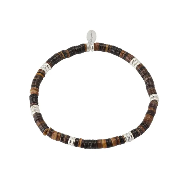 Heishi Shell & Sterling Flex Bracelet