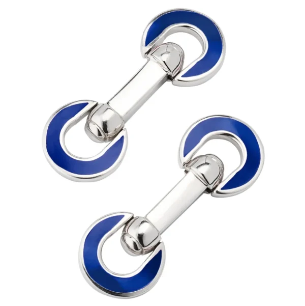 Horseshoe Flip Sterling Blue Cufflinks