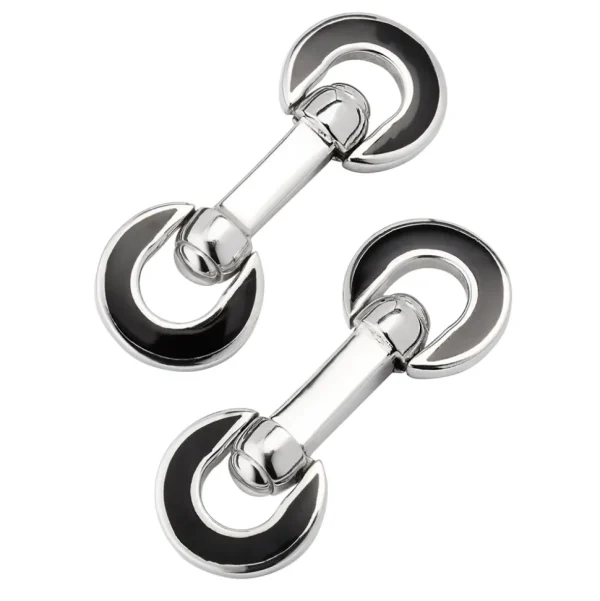 Horseshoe Flip Sterling Black Cufflinks