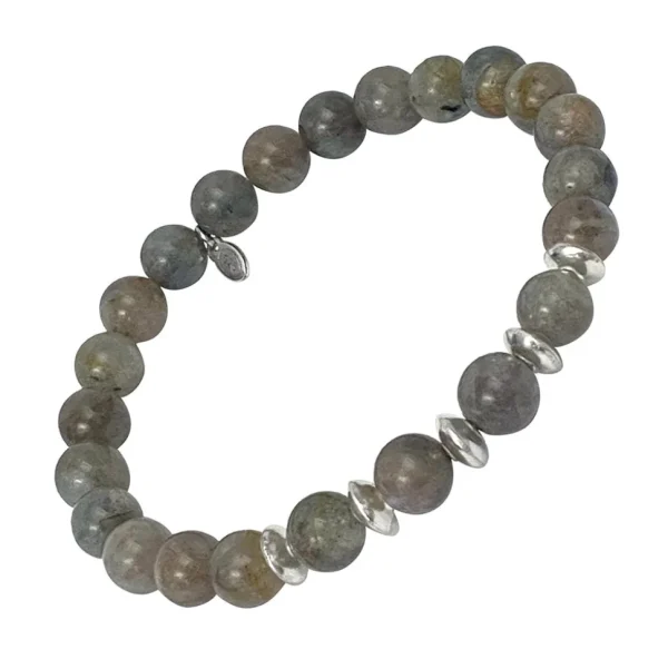 Labradorite & Sterling Beads Flex Bracelet