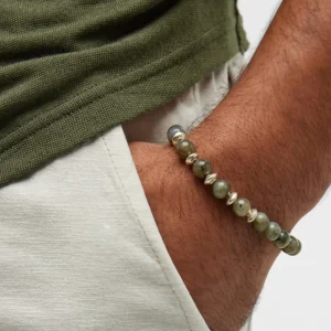 Labradorite & Sterling Beads Flex Bracelet