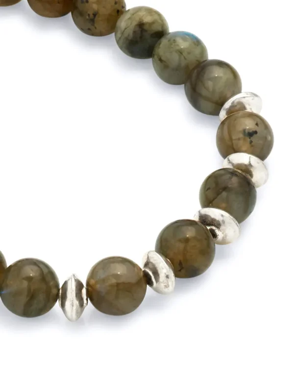 Labradorite & Sterling Beads Flex Bracelet