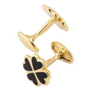 Lucky Four Leaf Clover Gold Vermeil Cufflinks