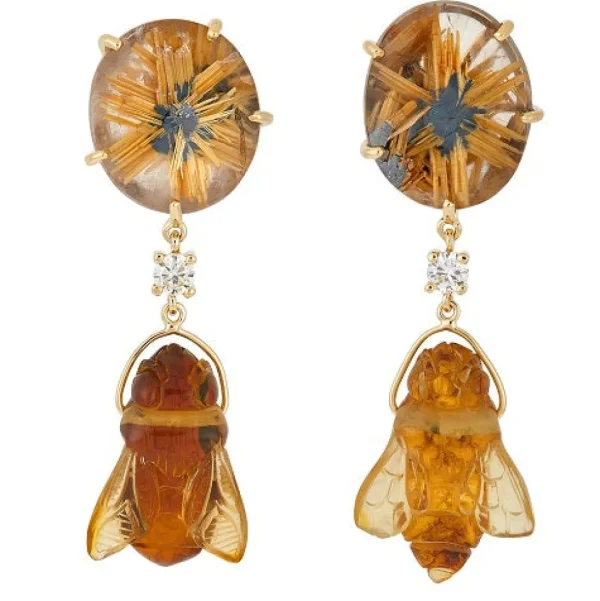Maroon Bells Bee 18K One of a Kind Earrings