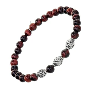 Red Tiger's Eye Beaded Flex Bracelet