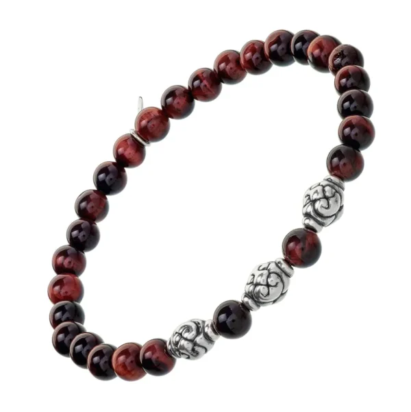 Red Tiger's Eye Beaded Flex Bracelet