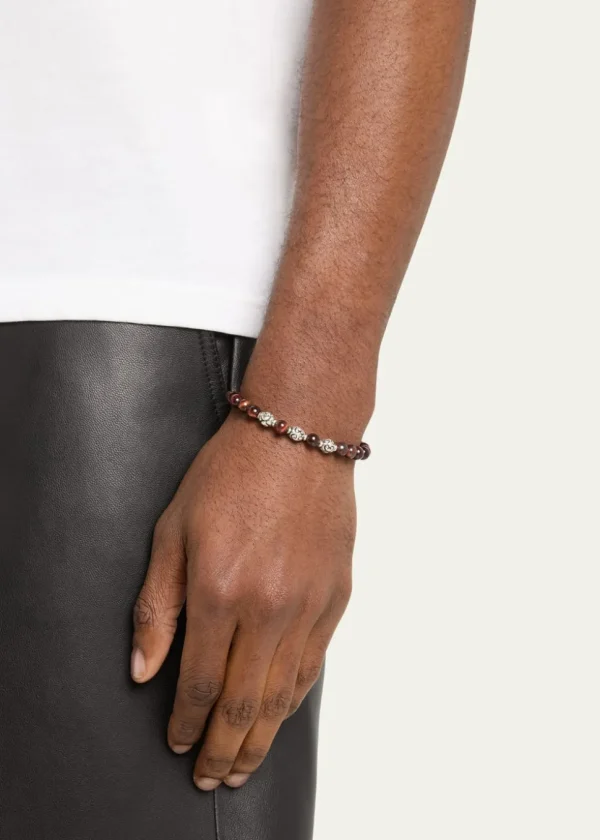 Red Tiger's Eye Beaded Flex Bracelet