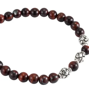 Red Tiger's Eye Beaded Flex Bracelet