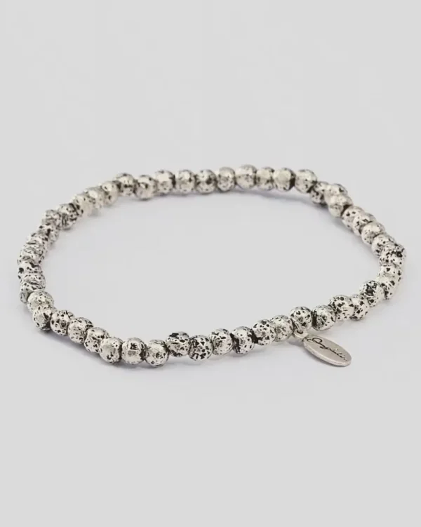 Sterling Lava Bead Flex Bracelet