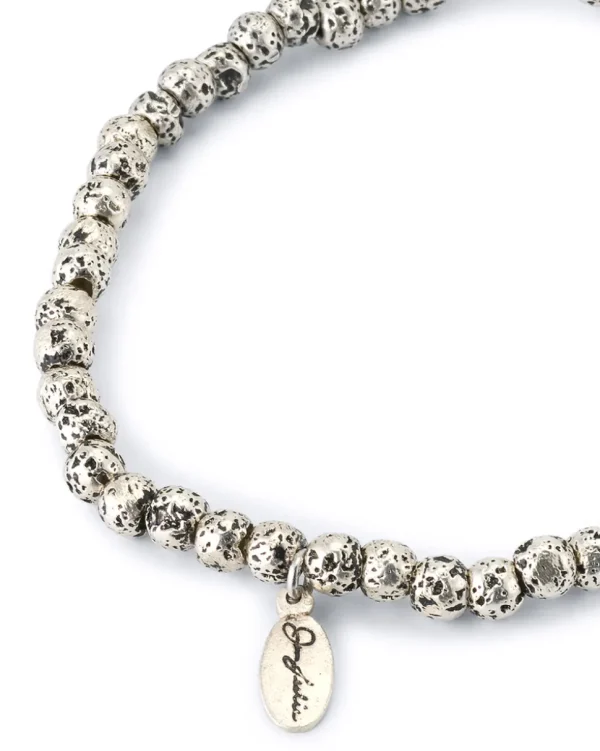 Sterling Lava Bead Flex Bracelet