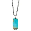 Turquoise Gemstone Tag Pendant Necklace